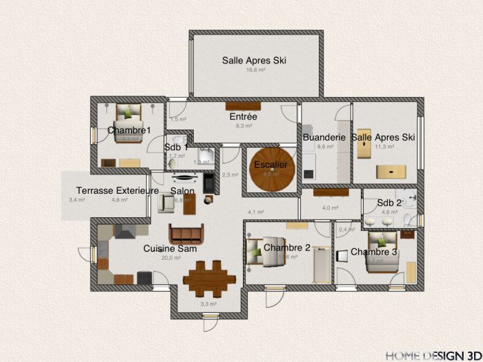 Plan du rdc du Chalet Evasion